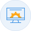 blue and orange desktop icon