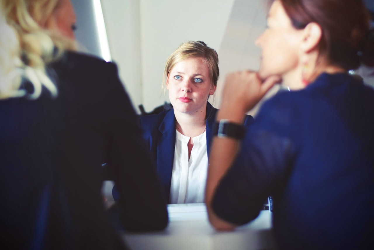 woman at interview