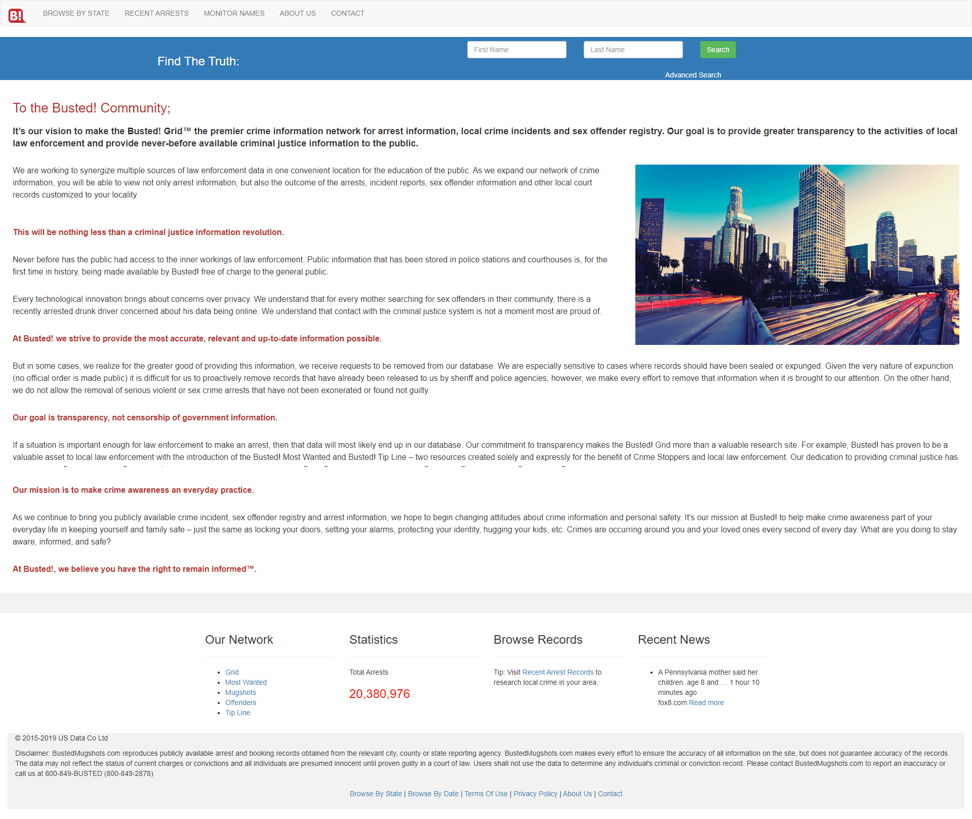 bustedmugshots homepage